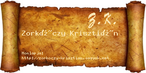 Zorkóczy Krisztián névjegykártya