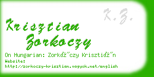 krisztian zorkoczy business card